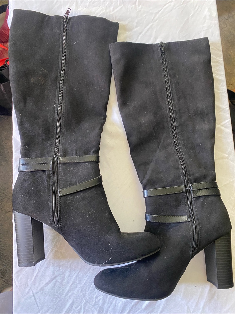 LC Lauren Conrad Black Knee-High Block Heel Boots